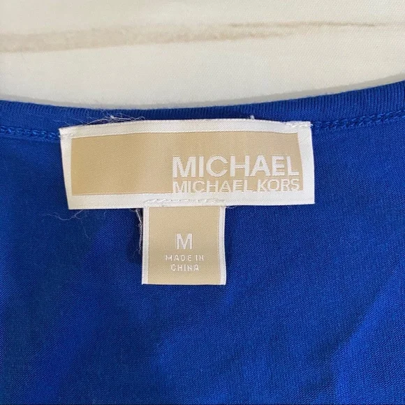 MICHAEL KORS Blue Tank Top with Fringe & Rivets, M - Picture 11 of 16